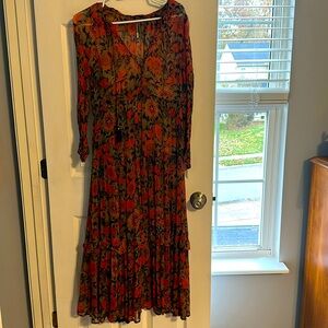 Anthropologie The Marais Printed Chiffon Maxi Dress